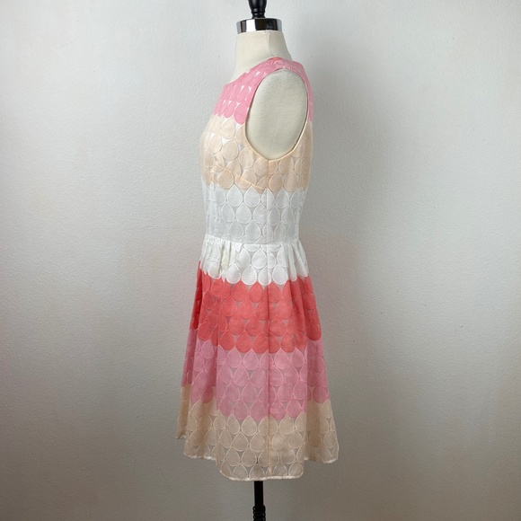 Betsey Johnson Womens Dress Size 6 Pink Appliqué Circles Fit & Flare Sleeveless - Picture 6 of 14